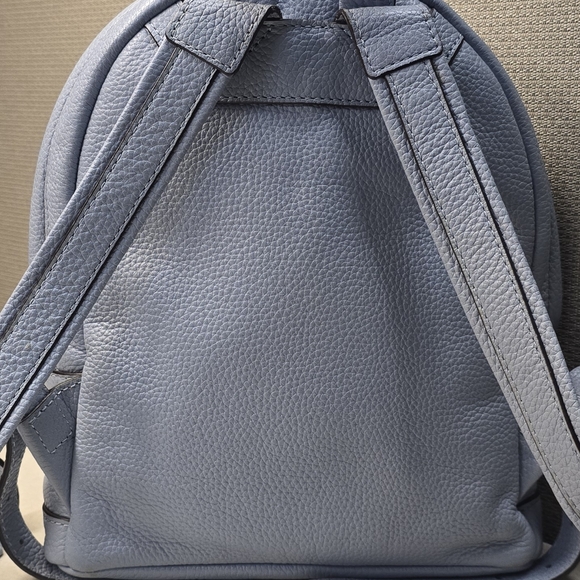 Michael Kors Pebble Leather Studded Backpack Powder Blue Pewter Studs Jet Set - Picture 10 of 10